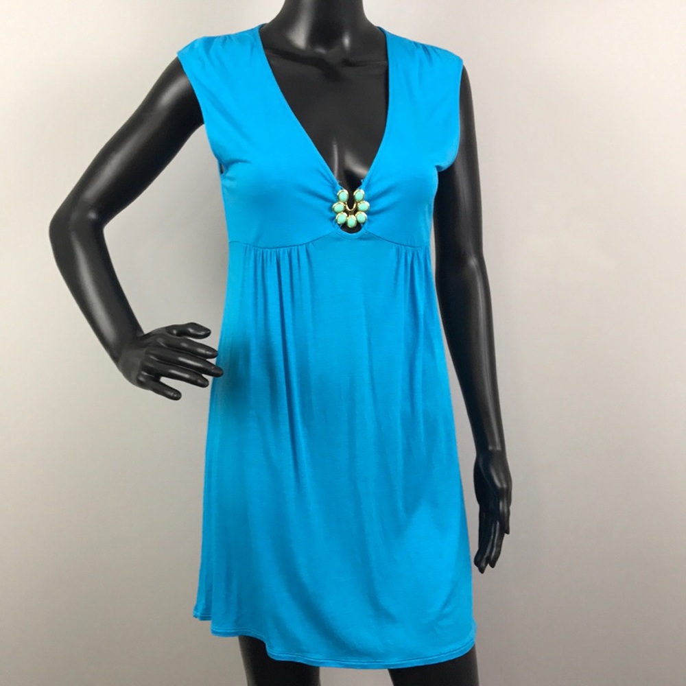 Trina Turk | Turquoise Swim Coverup with Jewel